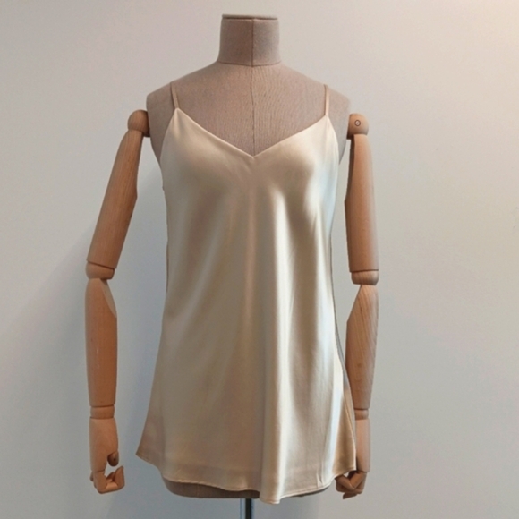 LAFAYETTE 148 NEW YORK Silk Charmeuse Bias Tank - Cream
